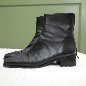 Stuart Weitzman Black Leather Ankle Boots